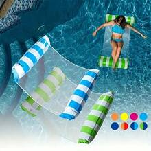 1pc Adult Hammock-Style Pool Float, 4-In-1 Multifunctional Inflatable Pool Float Hammock, PVC Water Floating Lounger For Outdoor Swimming Pool Accessories And Pool Party Games, Beach Essential - Multicolor - View 5