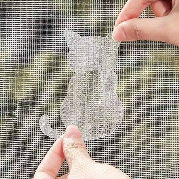 5/10pcs Door Window Screen Repair Patch Set, Sliding Pet Mesh Screen Door Repair Patches, Strong Adhesive Screen Repair Stickers For Repair Holes Tearing(Cat Bird Pattern)
