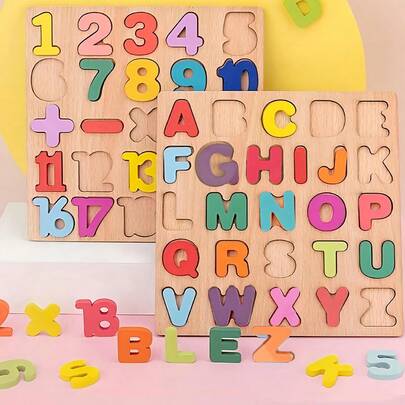 Bộ 2/1 đồ chơi bảng cầm nắm bằng gỗ giáo dục cho trẻ nhỏ, khối ghép hình chữ cái và số, đồ chơi phát triển sớm cho trẻ, giúp nhận biết bảng chữ cái và số, một món quà giáo dục thú vị cho trẻ em.