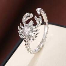 1pc Fashionable Scorpion Open Design Cubic Zirconia Ring For Women