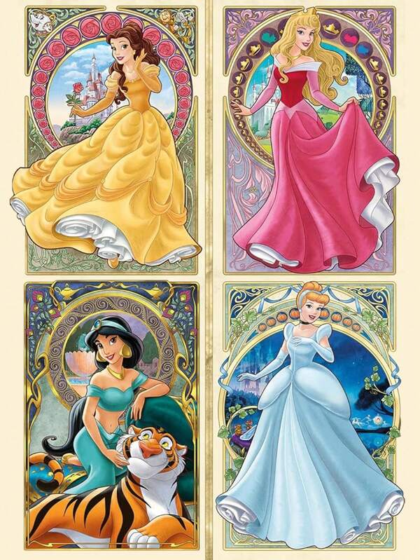 Disney طقم الرسم بالألماس أميرات ديزني DIY، لوحة تطريز الألماس اليدوية كديكور، أدوات التشكيل والفسيفساء كهدية حرفية