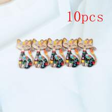 Set de 5 piezas/10 piezas Colgante de gato elegante de aleación, en múltiples colores, adecuado para la fabricación de joyas, decoración de collares, manualidades DIY, llaveros