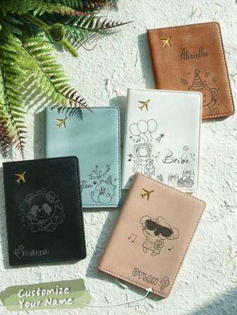 1pc Personalized Passport Book Comes With A Passport Cover Featuring Personalized Text And Patterns. It Is Suitable As A Gift For The New School Year, Travel Gift, Father's Day Gift, Valentine's Day Gift, Christmas Gift For Birthdays Of Family And Friends, Travel Essentials, University Essentials, Back-To-School Essentials, And New Year Travel Essentials.