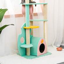 1pc Large Cat Scratching Post With Sisal Rope, Cat Climbing Tree, Cat Furniture