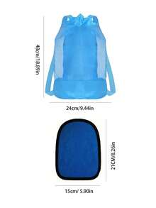 1件裝海灘網格肩背背包，兒童房旅行便攜收納袋，學校與托兒所收納整理包 - 彩色 - 查看 9