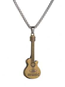 1 Pc Guitar Violoncello Pendant Necklace For Men Boys Vintage Collars Chokers Music Punk Jewelry Gifts