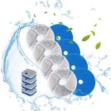 Stainless Steel Cat Water Fountain Filters 4 Pack Cat Fountain Filter Replacement  Triple Filtration System Activated Carbon Filters For 4.13inch Filters Automatic Pet Fountain Filter - 4 Filters & 4 Sponges - View 7
