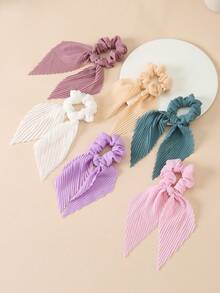 6pcs/Set Girls' Pleated Ribbon Curly Hair Circles - Multicolor - View 4
