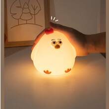 Cute Gugu Chicken Night Light, Silicone Lamp For Bedroom Or Living Room, Rechargeable, Touch Sensor Table Lamp