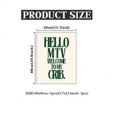 Tranh treo tường phong cách retro MTV "Chào mừng đến với ngôi nhà của tôi", tranh trang trí tường nghệ thuật, tranh chữ in, trang trí tường màu xanh lá cây, tranh treo tường không khung. - Nhiều màu - Xem 11