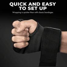 Bokshandbandages, binnenhandschoenen voor heren en dames, Quick 70 cm/27,5 inch lange polsbanden, elastische, gewatteerde vuistbescherming onder wanten, Muay Thai, MMA, kickboksen, vechtsporten, bokstraining, bandages