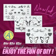 3Pcs/Set Face Sticker Eye Makeup Eyeliner Face Diamond Gem Sticker 3D Colorful Rhinestone Tattoo Eyeshadow Stickers Fo Festival Nail Body Makeup Bling Jewel DIY Decor - Multicolor - View 9