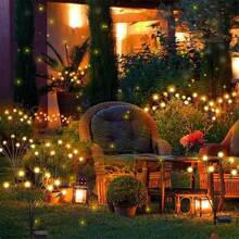 IP65 Waterproof 2-Pack Solar Firefly Lights | 4H Fast Charge | 8/10LED Wind-Swaying Garden Path Lamps