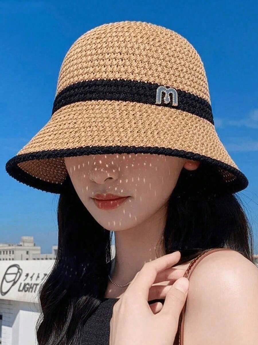 1 件女士纯色休闲渔夫帽,简约休闲优雅外观,时尚百搭透气遮阳帽,适合户外活动和日常穿着 - 彩色 - 查看 1