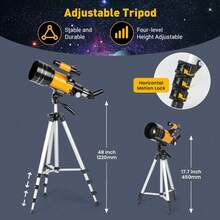 1PCS Astronomisches Teleskop mit Stativ, 45-Grad-Spiegel und 2 Okularen, 15x-150x, 70-mm-Objektiv mit großem Durchmesser, 300 mm Brennweite. Ein ideales Geschenk für Astronomieliebhaber zur Beobachtung von Mond, Planeten, Konzerten, Landschaften und Wildtieren