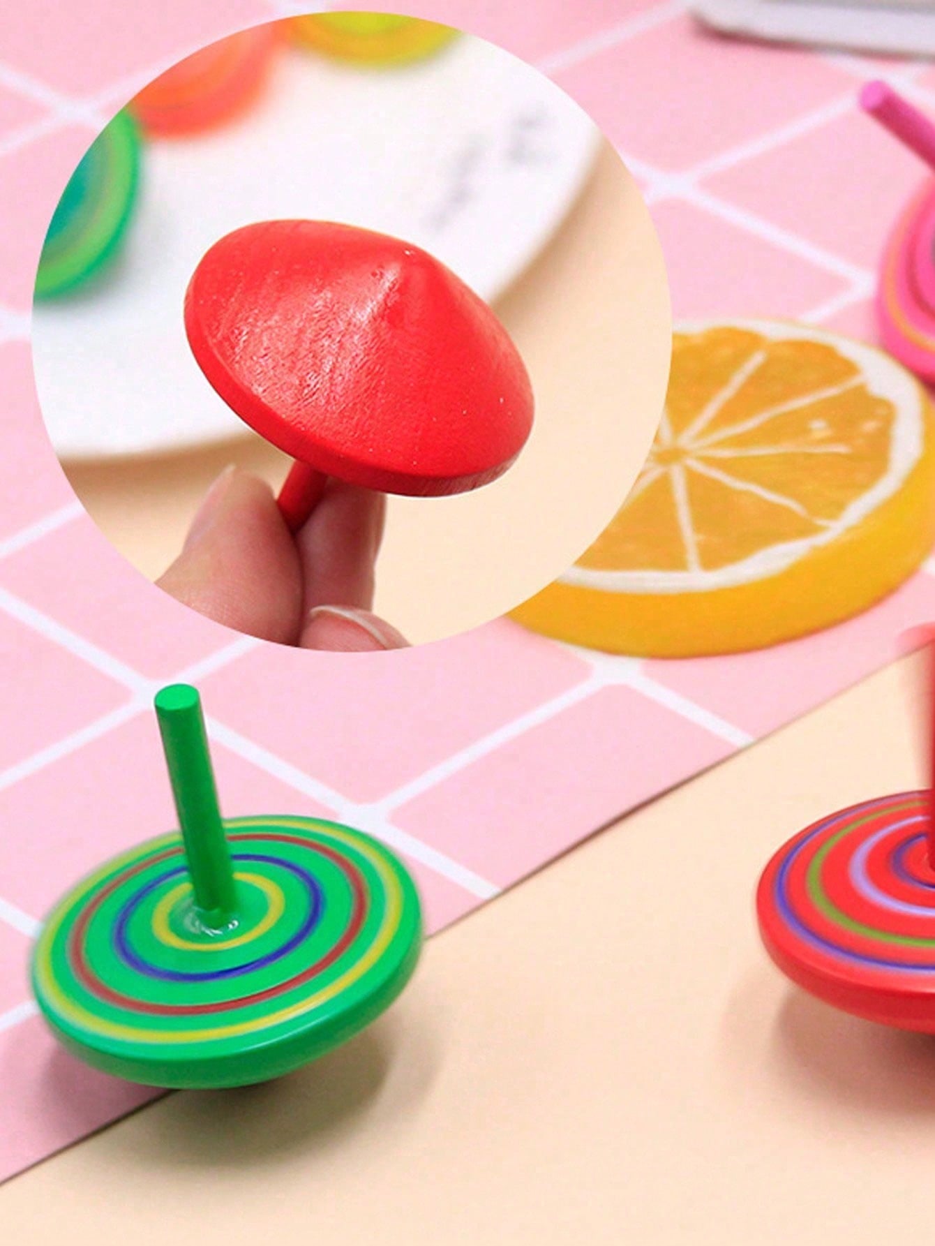 1/6/10/20 قطعة من الألعاب الخشبية الدوارة على الطا...