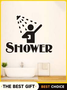 1 Pc Home Decor Bathroom Wall Sticker Durable Waterproof PVC Sticker Self-Adhesive Easy To Peel Suitable For Bathroom Wall Stickers Window Door Stickers Home Decor Make Your Home New Holiday Decor Stickers Birthday Graduation Gift
