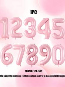1 个 40 英寸粉色数字铝箔氦气球，适用于生日派对、周年纪念、公主主题派对装饰夏季礼物婚礼海滩返校学校用品房间装饰
