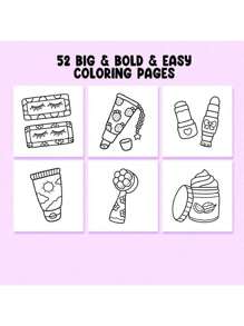 Glow In The Dark Cosmetics Coloring Book For Adults - 7.9x7.9 Inch, Single-Sided Print, Vibrant & Easy-To-Color Illustrations, Perfect For Valentine'S Day, Birthdays, And Party Gifts, Adult Coloring Book