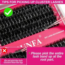 210 Peças Aglomerados de Cílios Fofos 80D 100D Cílios Individuais Curvatura D Aglomerados de Cílios Extensões de Cílios de 10-18 mm Kit de Extensão de Cílios DIY, Cílios Postiços Grossos