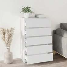 Commode, 60x36x103 cm, en ingénierie, solide et durable, idéale pour décorer la maison-blanc