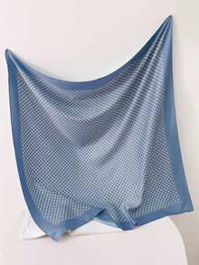 1pc 90cm Geometric Print Imitation Silk Twill Square Scarf, Fashionable Women Bandana Style Women Shawl, Versatile Accessory And Sunscreen Cover - Multicolor - View 4