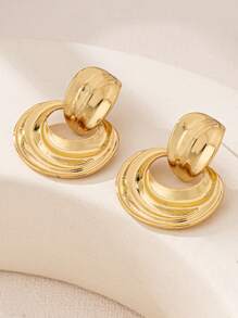 1 Paar geometrisch gefaltete, elegante Vintage-Ohrringe für Frauen