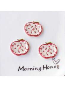 10 piezas Botones decorativos con forma de manzana linda, accesorio decorativo para el cabello, zapatos, ropa