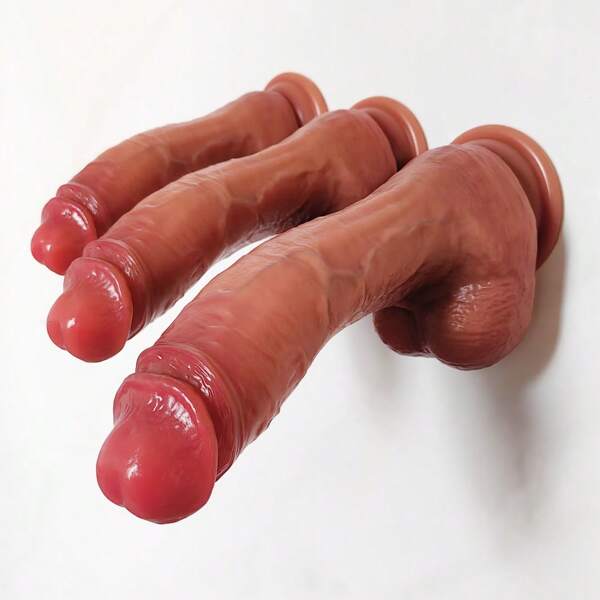 Dildo anal de silicona con ventosa, pene realista para adultos, juguete sexual para estimulación anal y masturbación femenina