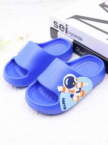 Kids Foam Flip Flops, Classic Astronaut Cartoon Design Sandals, Soft Bottom Anti-Slip Wear-Resistant Lightweight And Comfortable, Suitable For Outdoor Beach Play
