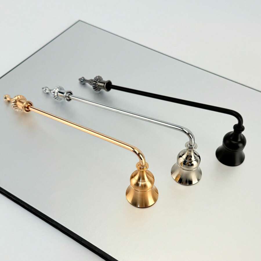 Stingător de lumânări metalic multicolor, decor pentru casă și bucătărie, accesorii pentru lumânări, instrument de parfumare cu mâner, stingător de lumânări, material metalic