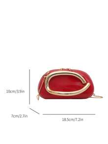 2025 New Women's Metal Accent Personalized Design Shoulder Crossbody Handbag - Red - View 7