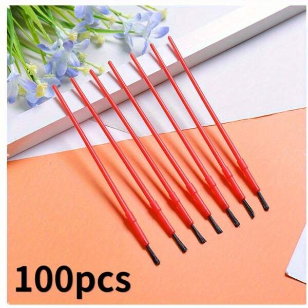 100 Peças Pincéis de Cabelo de Náilon Redondos para Aquarela, Adequado para Projetos de Arte e Artesanatos Escolares - Conjunto em Atacado para Atividades em Grupo, Volta às Aulas, Materiais Escolares