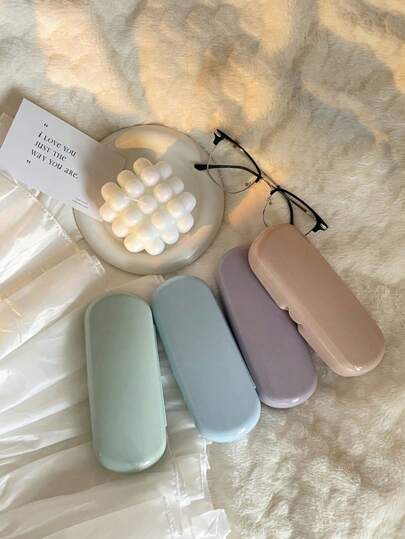 1 pieza Caja de gafas de sol de plástico de unicolor, estilo coreano a prueba de agua, estuche de gafas de color caramelo lindo, estuche de gafas, revelación del sexo, perfecto para cumpleaños, bodas, fiestas, el regalo perfecto para colegas, amigos y familiares, vuelta al colegio