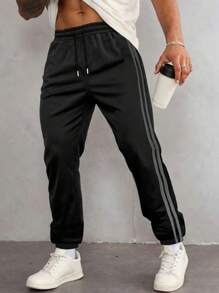 1 Stück Herren Outdoor Sporthose, Lässig locker sitzende leichte Trainingshose zum Laufen, Wandern, täglichen Pendeln, Sommerstrand, vielseitiger gestreifter Knöchel-Jogger