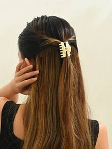 6 件/包随机颜色哑光爪形发夹，小巧尺寸适合细发造型配件夏季发夹发夹发夹接发夹