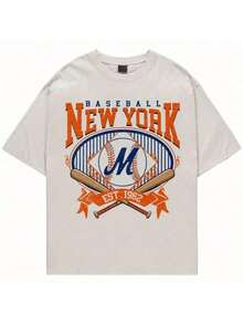 New York Vintage 90s Baseball Shirt, Retro Shirt,Mens Gifts ,Camisas De Hombre ,Mens Winter Clothes , Mets Baseball Game Day Shirt, Mets Fans 1425MD8Suitable Both Men And Wo - trắng - Xem 1