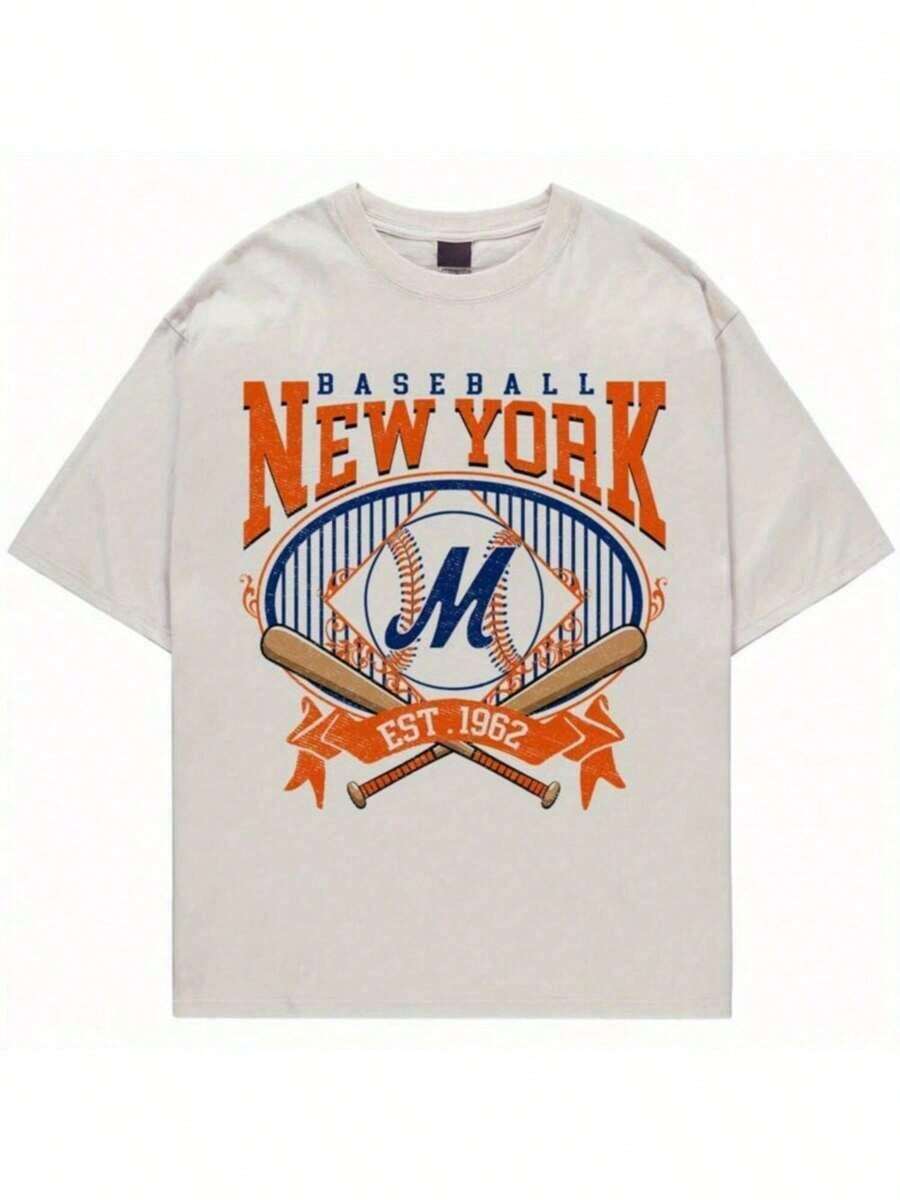 New York Vintage 90s Baseball Shirt, Retro Shirt,Mens Gifts ,Camisas De Hombre ,Mens Winter Clothes , Mets Baseball Game Day Shirt, Mets Fans 1425MD8Suitable Both Men And Wo - trắng - Xem 1