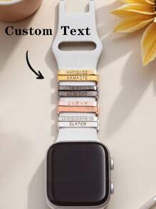 Custom Watch Band Accessories, Personalized Stackable Rings, Personalized Clasps, Watch Band Ornaments, Watch Band Decorations, Band Charms, Gifts For Mom, Custom Engraved, Bestseller, Birthday Gift, Mother's Day Gift, Father's Day Gift, Gifts For Girlfriend, Wife, Husband, Mother, Boyfriend, Best Holiday Gifts