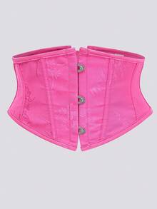 加大码女式花卉印花束腰带，优雅成熟魅力 - 梭织面料，前扣后系带设计 - 彩色 - 查看 37