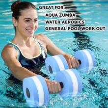 Mancuernas de espuma de EVA para acuaeróbic, material PE general azul, pesas para agua adecuadas para ejercicio de natación, equipo de yoga y natación unisex (paquete individual), accesorios de gimnasio
