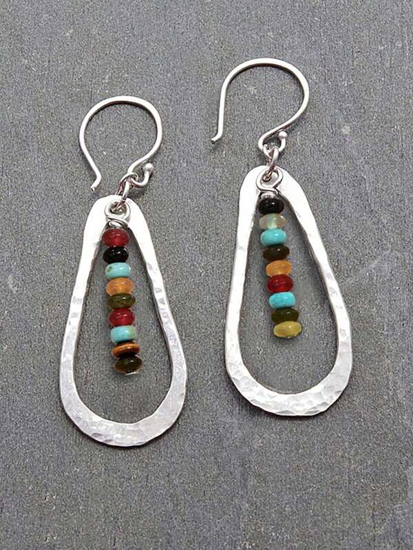 1 Par de Brincos Pendentes de Moda Retrô no Estilo Boêmio com Pingente em Forma de Gota d'Água para Mulheres