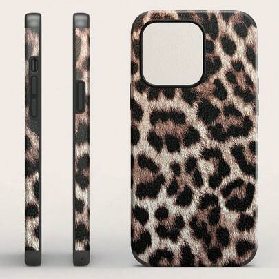 1 pezzo Custodia per telefono in pelle PU morbida con stampa leopardata, design anti-caduta e anti-urto con amplificatore audio, compatibile con iPhone 17 Pro Max/16 Pro Max/16 Plus/13 Pro Max/14 Pro Max 13 14 11 12 Pro 11/15 Pro, Galaxy S24 Ultra, regalo per vacanze, anniversario, compleanno, festa