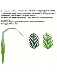 1/2pcs Artificial Palm Plants Leaves Tropical Greenery Bush Faux Fake Palm Tree Leaf For Home Kitchen Office Living Room Party Arrangement Wedding Garden Decor Birthday Gift Graduation Decor