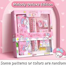 Sanrio 1pc Sanrio Stationery Gift Box Set, School Supplies For Boys & Girls, Includes Pencils, Eraser, Crayons, Sharpener, Kuromi, Perfect Birthday Gift For Kids, High-Quality Gift Box Packaging,Back To School,School Supplies
