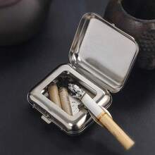 1pc Customized Name Pattern Mini Metal Ashtray, Portable Pocket Ashtray, Creative Car Smoking Accessory