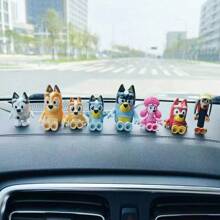 Bluey 8pcs /4pcs Of Bruy's Handmade Dolls, Small Dog Bingo Joint Movable Dolls, Car Mounted Scenery Ornaments
