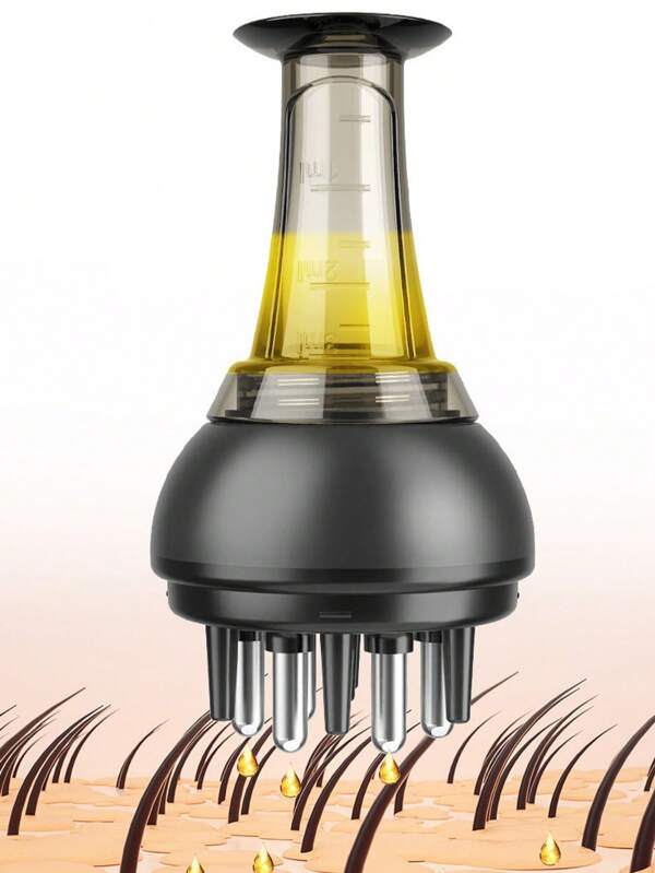 Scalp Medicine Applicator Massage Comb With Roller Ball For Introducing Hair Growth Serum