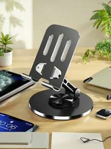 1pc Metal 360° Rotatable Sturdy Desktop Phone Stand Compatible With IPhone, Android Phone, Gift For Birthday, Family, Friends Phone Holder, Phone Accessories