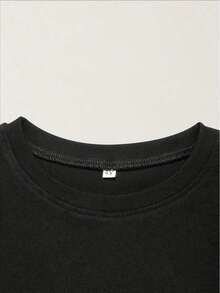 Kids' Pure Crew Neck T-Shirt - Adorable Back-To-School & Floral Print, Short Sleeve, Soft & Breathable - Machine Washable, Black - màu đen - Xem 3